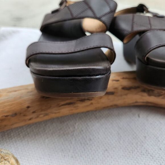 Olukai keha dark brown wedge platform sandals - Picture 3 of 8